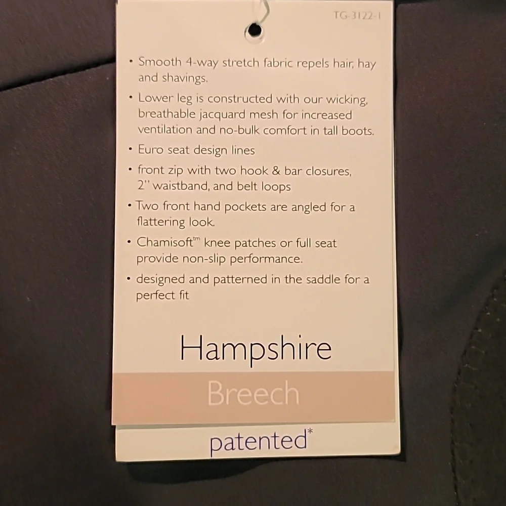NWT Irideon Hampshire Full Seat Breech Size 28 - Picture 4 of 7